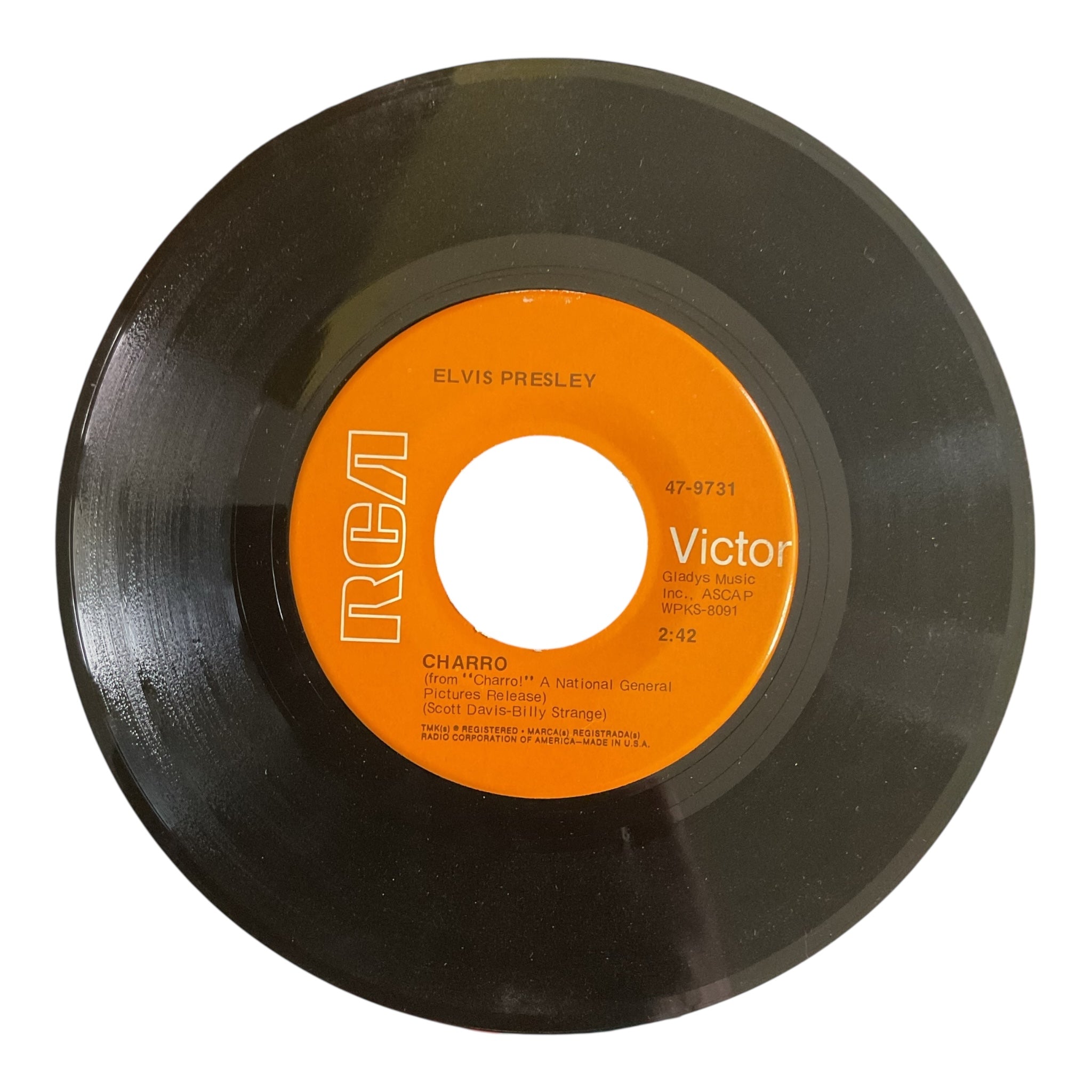 Elvis Charro Movie Vintage 1969 Vintage RCA 47-9731 Vinyl Record 45 RPM