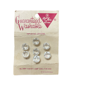 Vintage Le Chic Imported Crystal Buttons 7 on Original Card - Avid Vintage