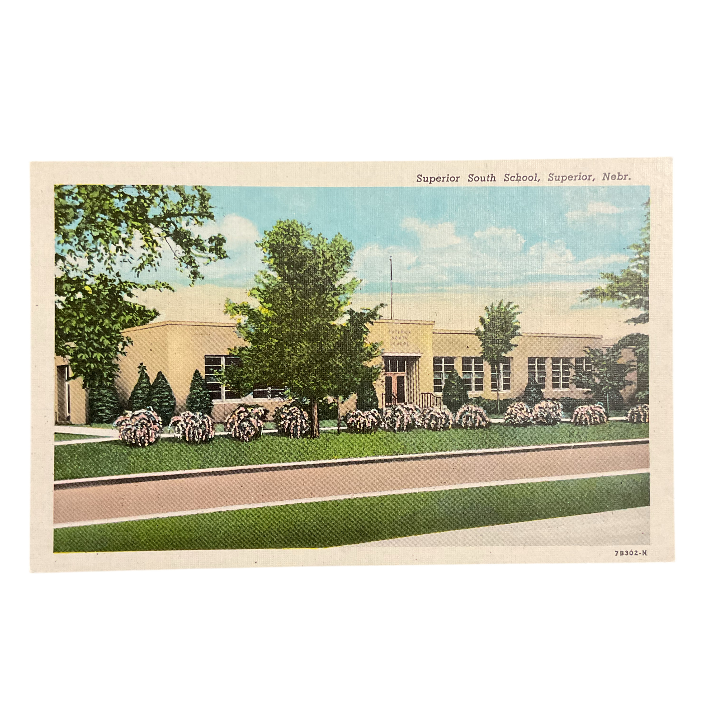 Superior Nebraska Vintage Town View Postcard South School