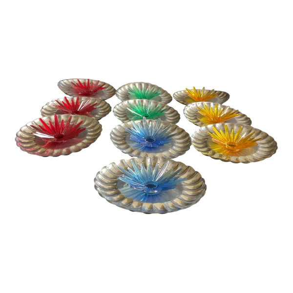 Vintage Atomic Starburst Mid Century Christmas Light Covers Set of 10