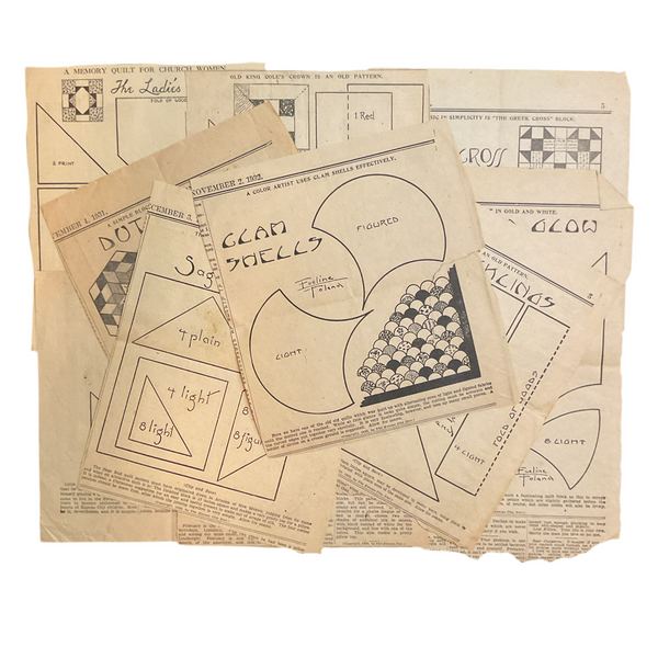 10 Vintage Original Kansas City Star Newspaper 1930s Quilt Patterns Clippings