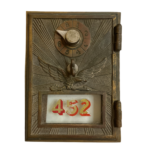 Antique U.S. Post Office Flying Eagle Mail Box Door #452