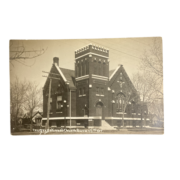 Vintage 1910s Burwell Nebraska Postcard Congregational Church