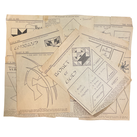 10 Vintage Original Kansas City Star Newspaper 1930s Quilt Patterns Clippings