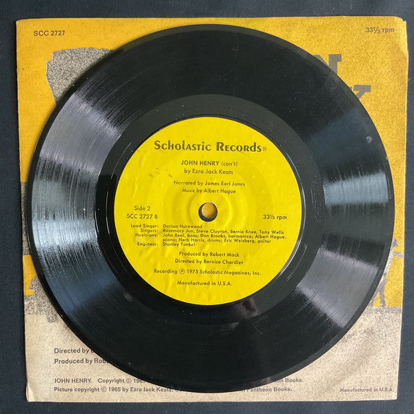 Vintage 1975 John Henry Scholastic Record 45 RPM James Earl Jones