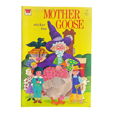 Vintage 1974 Mother Goose Sticker Book 2187 Whitman Unused