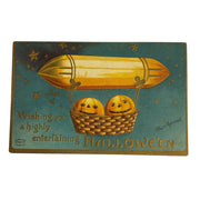 Antique Clapsaddle Halloween Postcard Blimp Airship Jack O Lanterns