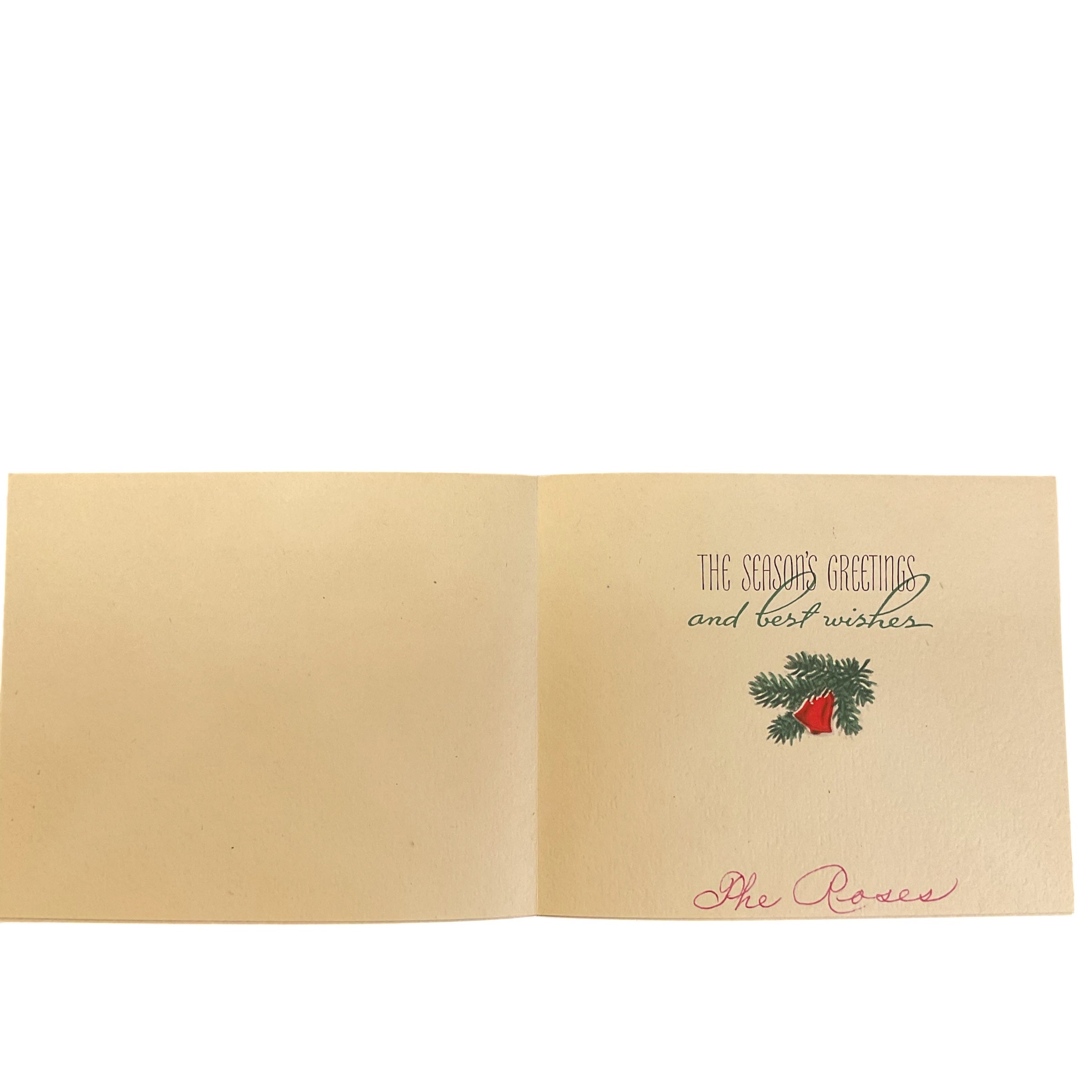 Vintage 1950s Norcross Christmas Card Snowman Candy Cane Bells USED