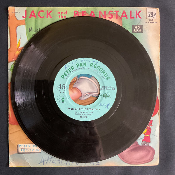 Vintage 1960 Jack and the Beanstalk Peter Pan Record 45 RPM