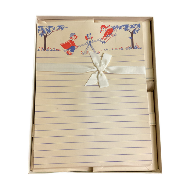 Vintage 1940s Boxed Set Playmates Stationery for Children