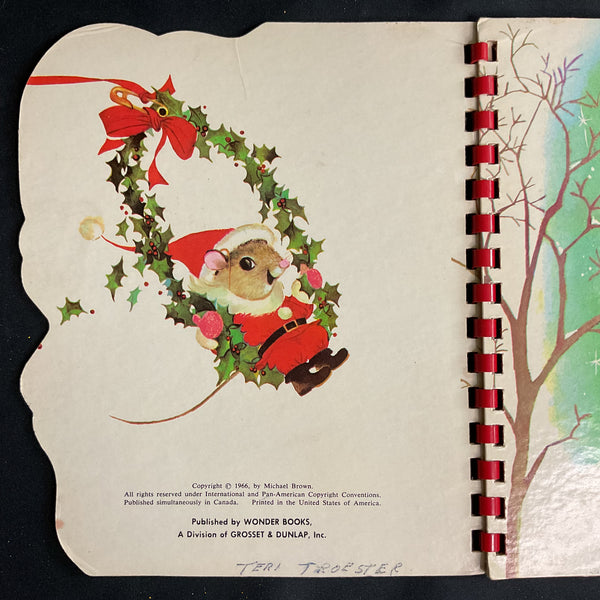 Santa Mouse Vintage Christmas 1966 Wonder Childrens Book