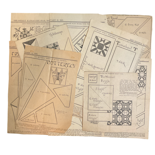 10 Vintage Kansas City Star Quilt Patterns Original 1930s Newspaper Clippings