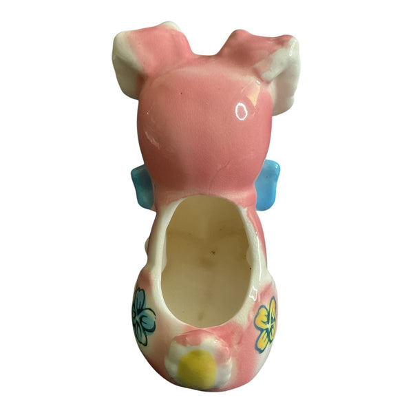 Vintage Pink Flower Puppy Dog Ceramic Planter Marilyn Exclusive