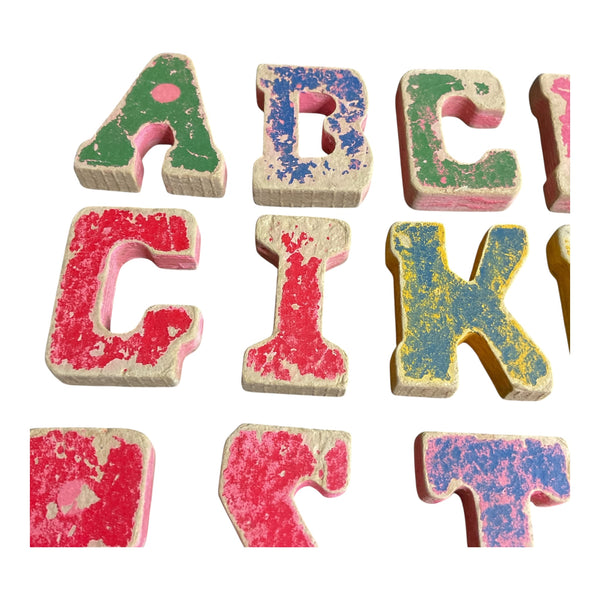 Thick Cardboard Vintage Letters Numbers and Animals Toys Game Pieces