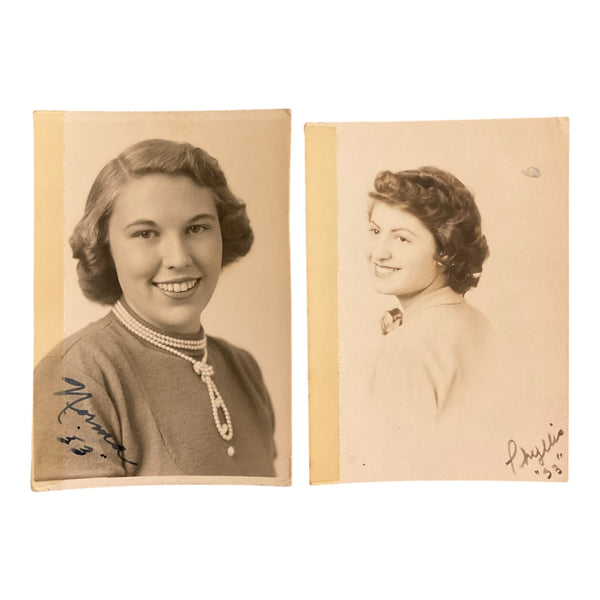 Vintage Senior Photos Lot Pretty Young Women High School 1953