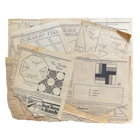 10 Kansas City Star Quilt Patterns Vintage Original Newspaper Clippings