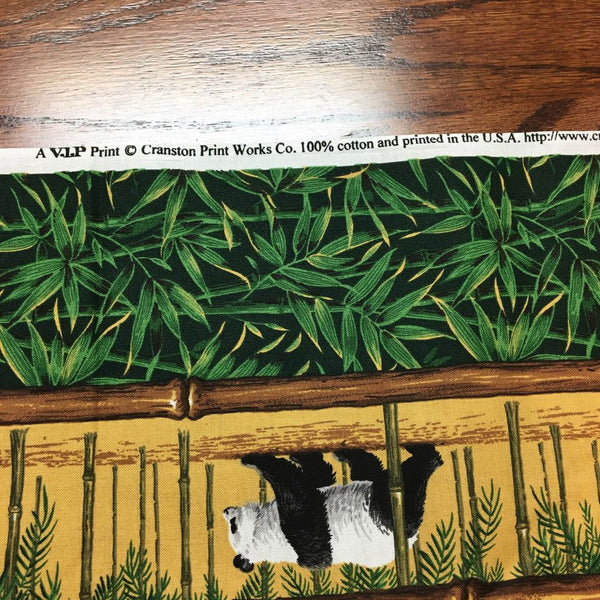 Cranston Panda Bears Wall Hanging Fabric Panel Bamboo Trees 45 x 35