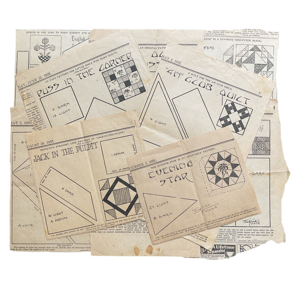 Kansas City Star Quilt Patterns 10 Vintage Original Newspaper Clippings