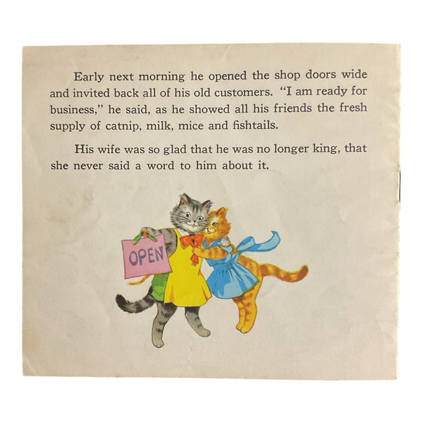 The Cat that would be King Vintage 1964 Saalfield Softcover Children’s Book