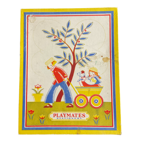 Vintage 1940s Boxed Set Playmates Stationery for Children