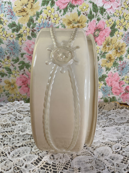 Vintage Flush Mount Beige Pressed Glass Ceiling Light Shade Replacement Nautical