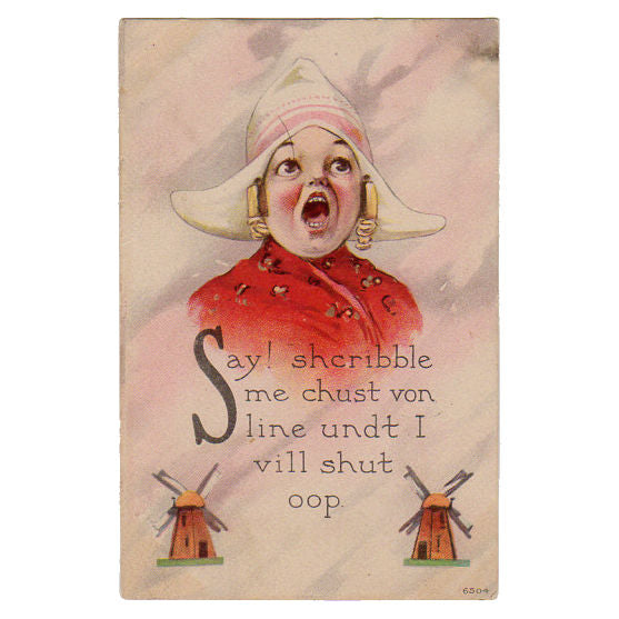 Vintage Dutch Girl Postcard 1910s Greeting Number 6504 - Avid Vintage