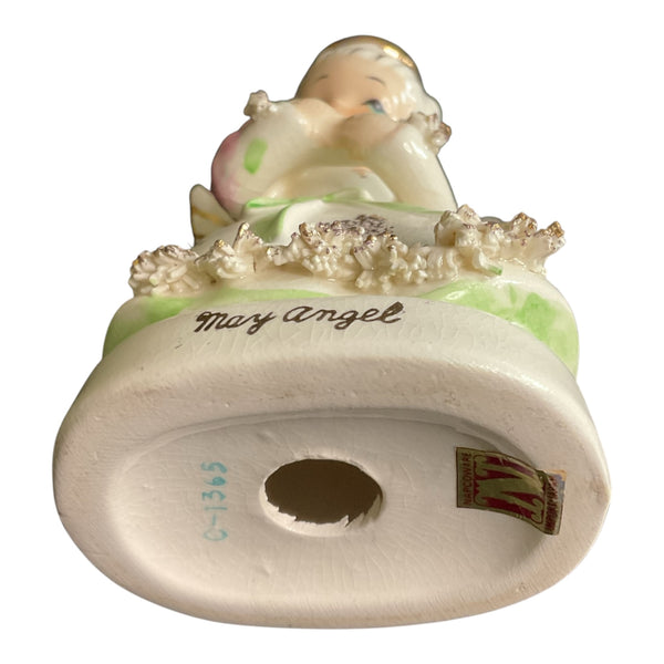 Vintage May Angel Napcoware Japan Ceramic Figurine Spaghetti Trim
