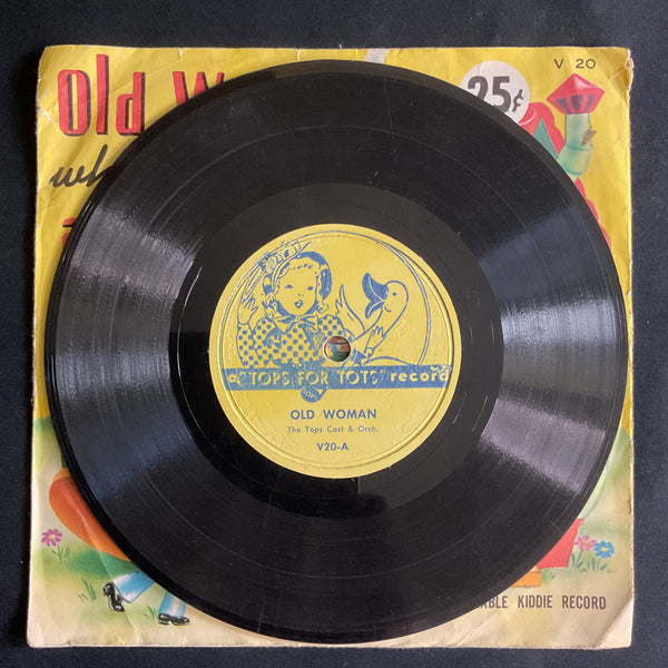 Old Woman Who Lived in a Shoe Vintage 1950s Vintage Tops for Tots Childrens Record 78 RPM