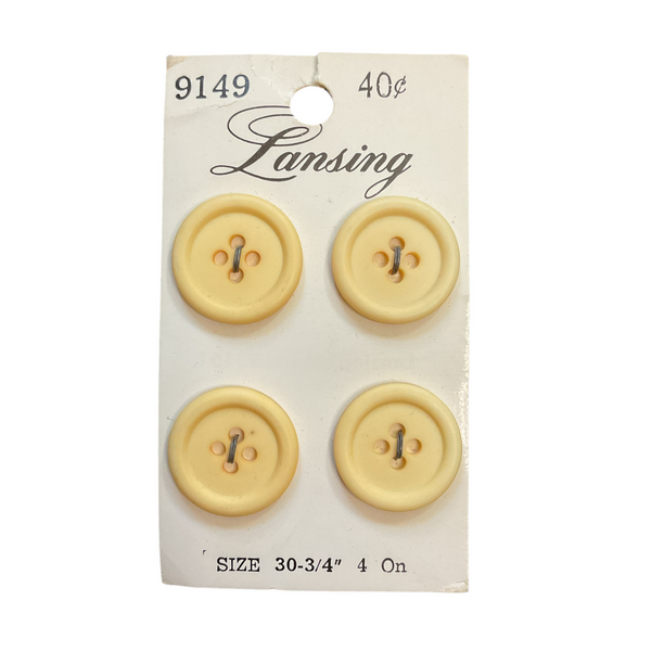 Vintage 9149 Lansing 3/4 Beige 4 Hole Buttons 4 on Button Card