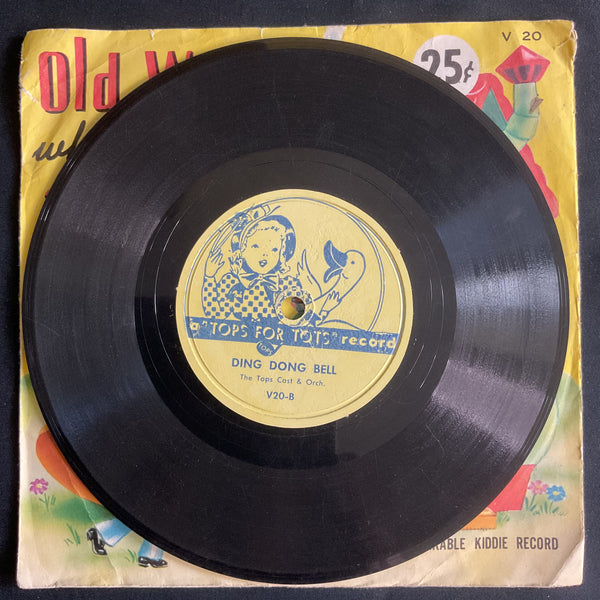Old Woman Who Lived in a Shoe Vintage 1950s Vintage Tops for Tots Childrens Record 78 RPM