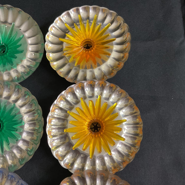 Vintage Atomic Starburst Mid Century Christmas Light Covers Set of 10