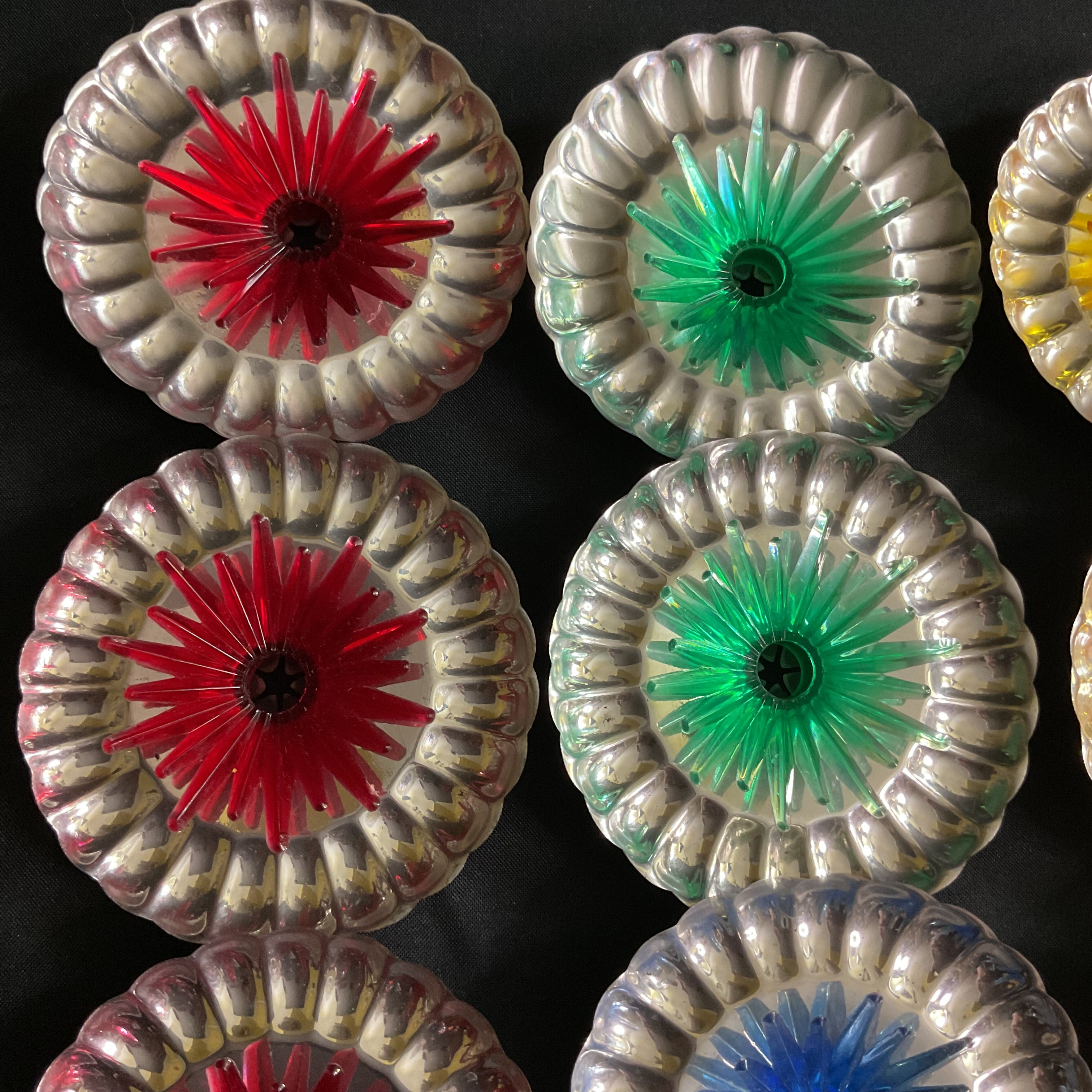 Vintage Atomic Starburst Mid Century Christmas Light Covers Set of 10