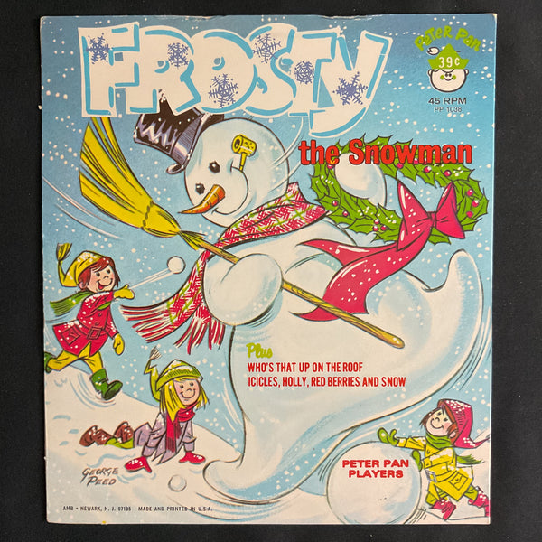 Frosty the Snowman Vintage 1960s Vintage Childrens Christmas Peter Pan Record 45 RPM