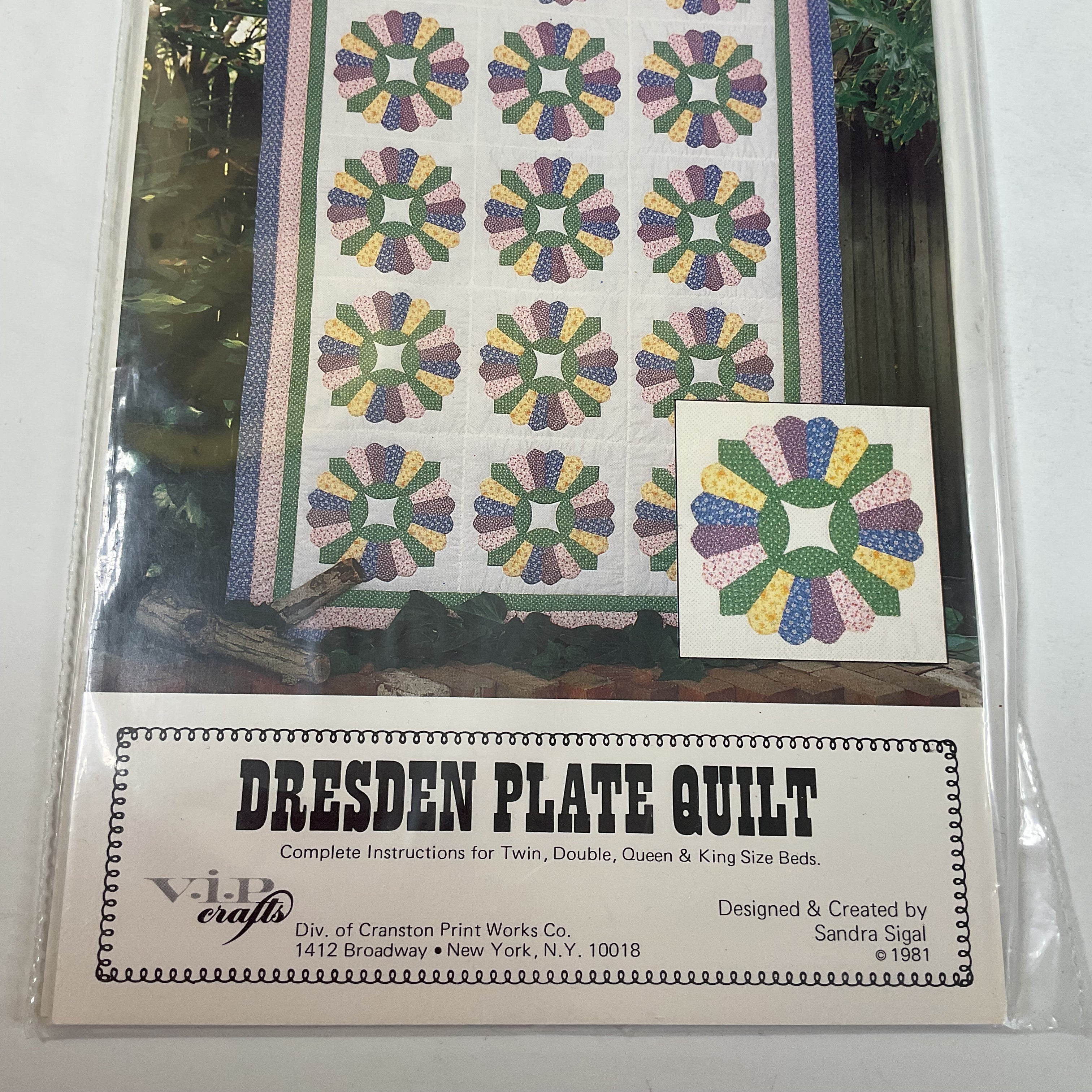 Dresden Plate Quilt Pattern Vintage 1981 V.I.P. Crafts Instructions