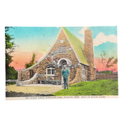 Vintage Town View Postcard Boy Scout Cabin Fairbury Nebraska McNish Park