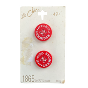 Le Chic 71 King Regiment Red Plastic 4 Hole Buttons 1865 - Avid Vintage