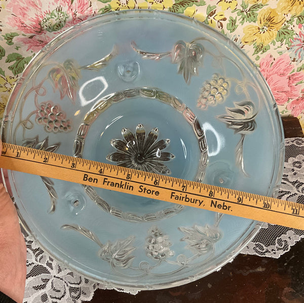 Vintage Art Deco 3 Chain Blue Glass Ceiling Light Shade Replacement