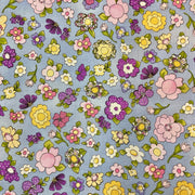 Loralie Designs Flowery Fabric 43 x 1 Yard Blue Pink Purple - Avid Vintage