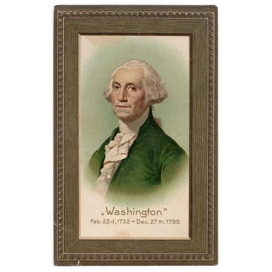 President George Washington Portrait Vintage 1900s Patriotic Postcard - Avid Vintage