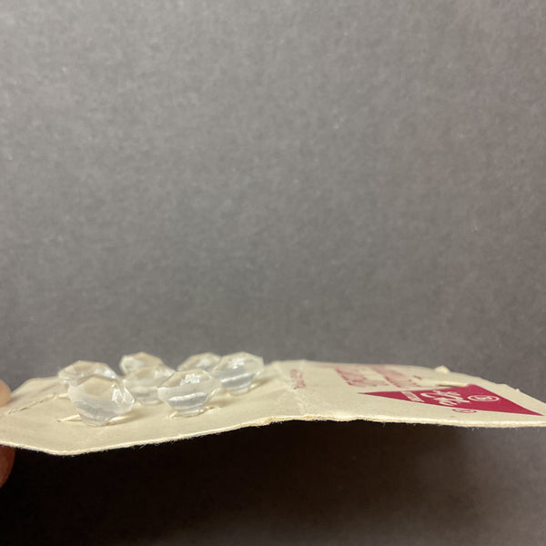 Vintage Le Chic Imported Crystal Buttons 7 on Original Card