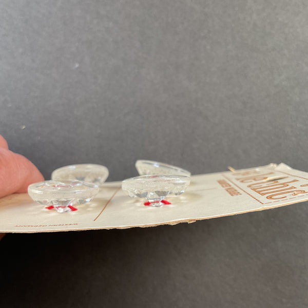 Vintage Le Chic Clear Crystal Buttons 3/4 on Card 5590 Germany