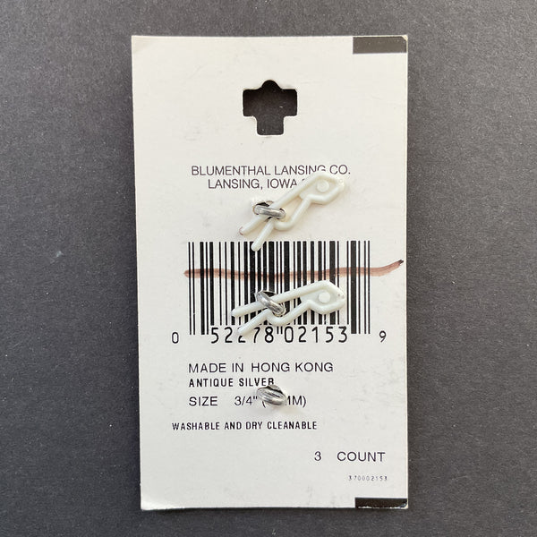 Novelty Shank Buttons Fish Starfish Silver Streamline 3/4 on Card