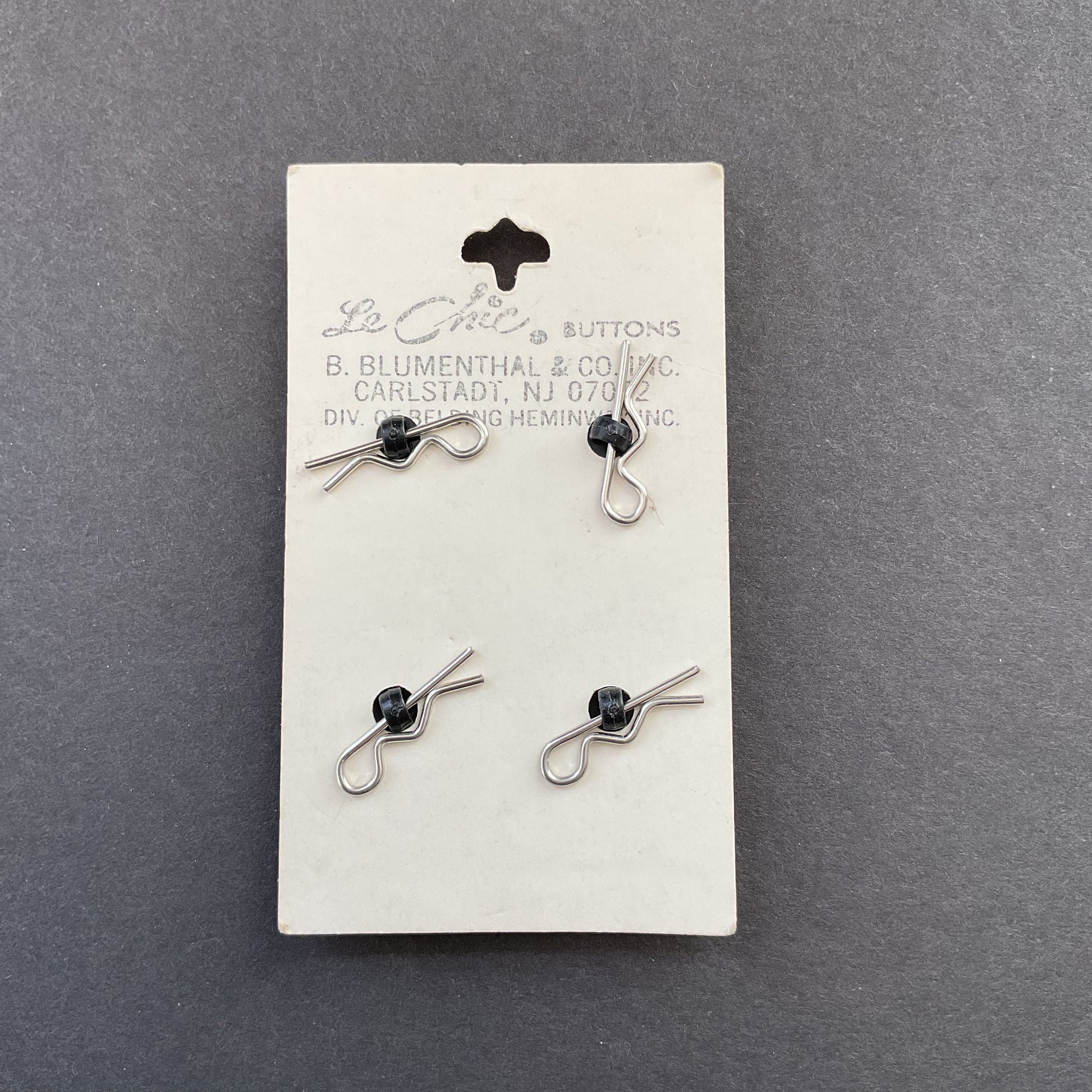 Vintage Shank Buttons Le Chic 464 Faceted Black 5/8 on Card 4 Count - Avid Vintage