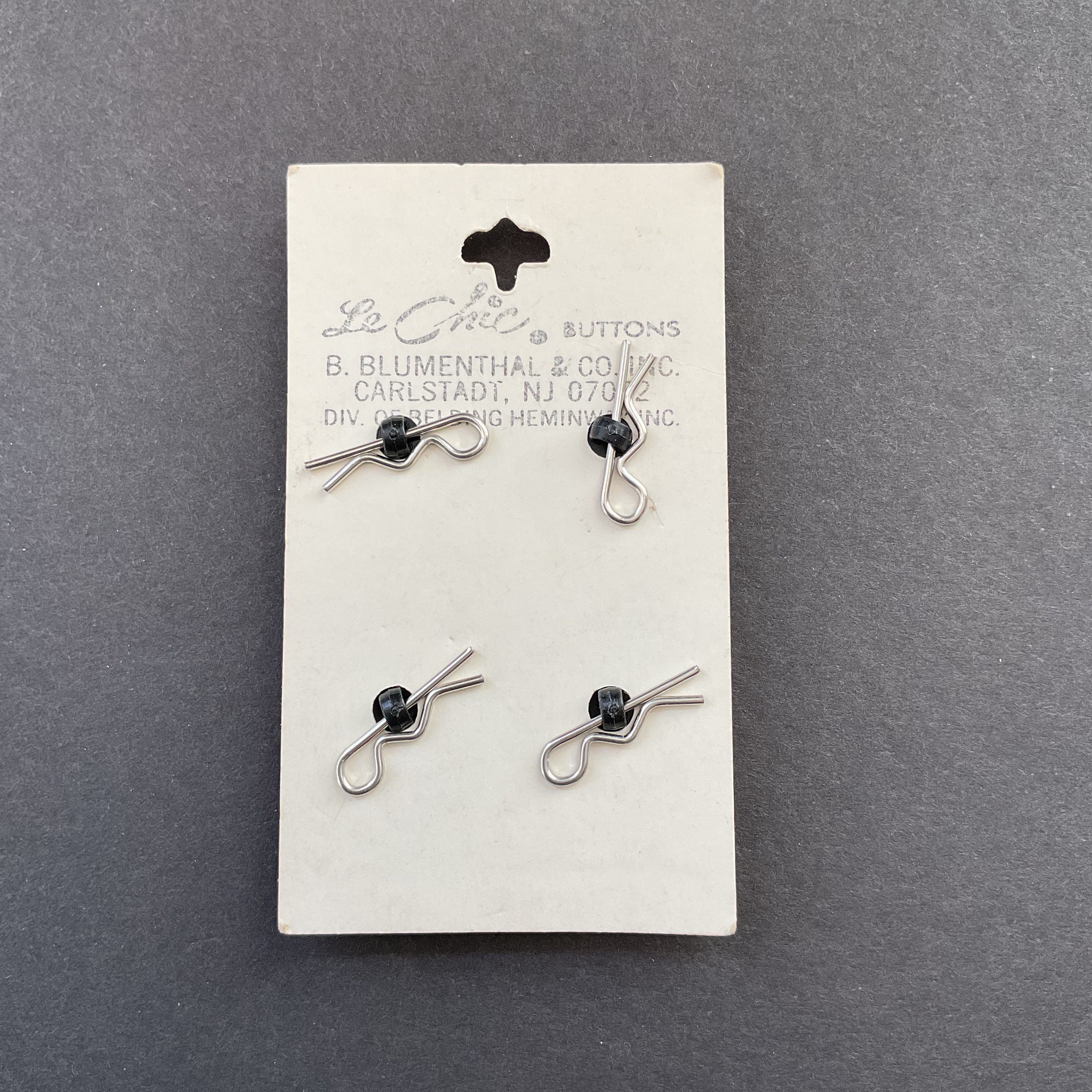 Vintage Shank Buttons Le Chic 464 Faceted Black 5/8 on Card 4 Count - Avid Vintage