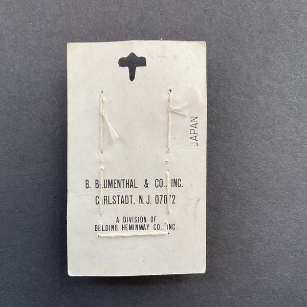 Vintage Le Chic Moss Green Shank Buttons 6 on Card