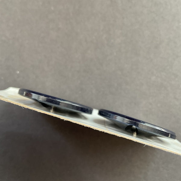 Vintage Le Chic Dark Blue Shank Buttons 2 on Card 1 3/8