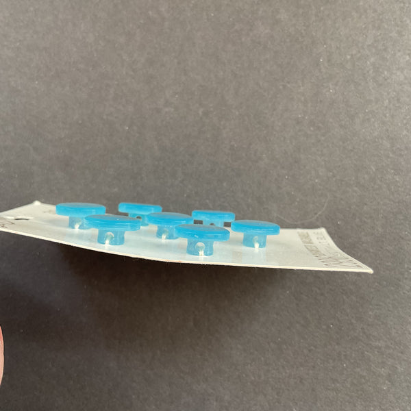 Vintage Le Chic 7/16 Light Blue Shank Plastic Buttons 7 on Card