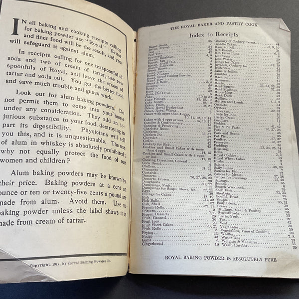Vintage Cookbook 1911 Royal Baking Powder Royal Baker and Pastry Cook