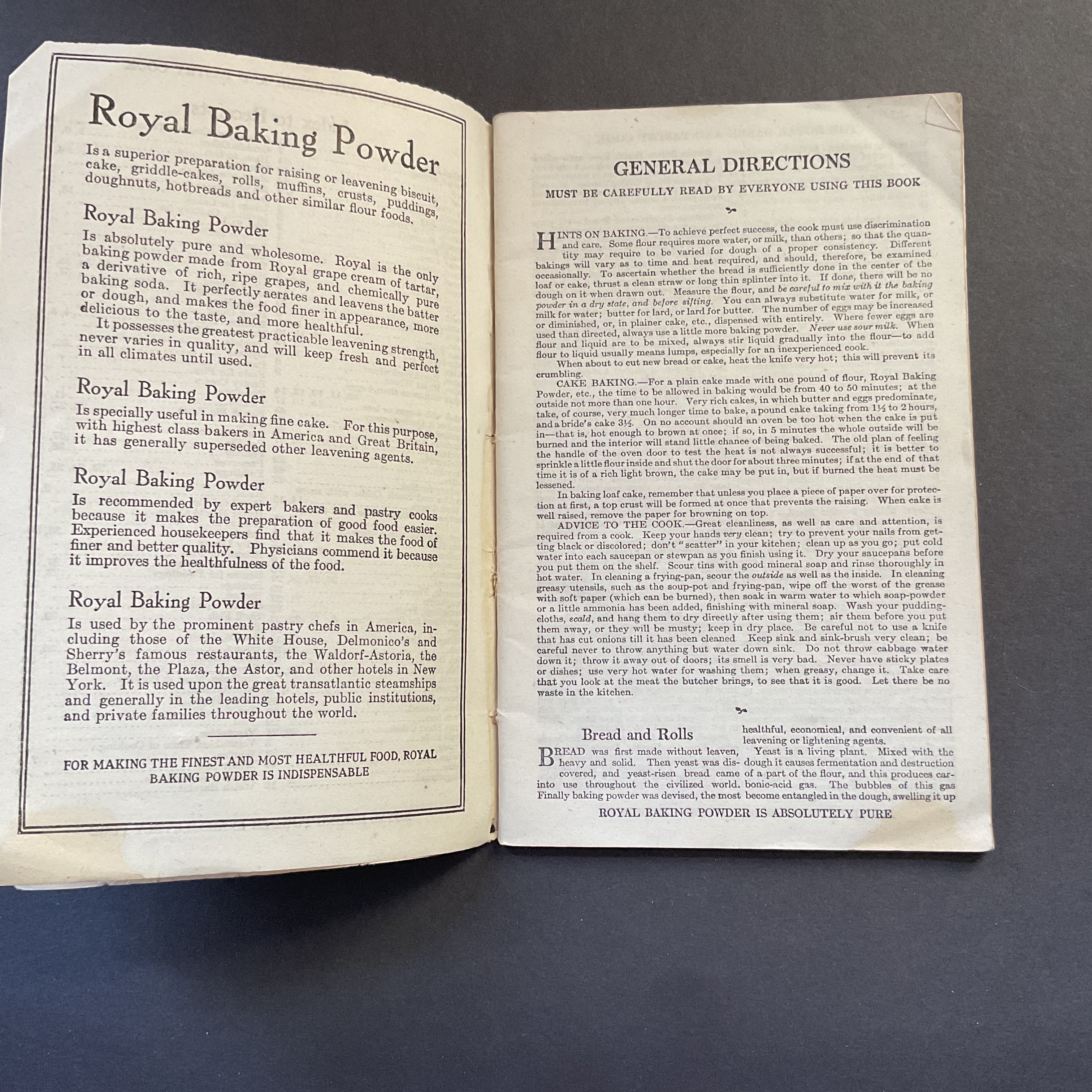 Vintage Cookbook 1911 Royal Baking Powder Royal Baker and Pastry Cook