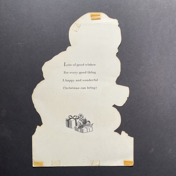 Vintage 1970s Die Cut Christmas Santa Norcross Paper Decoration